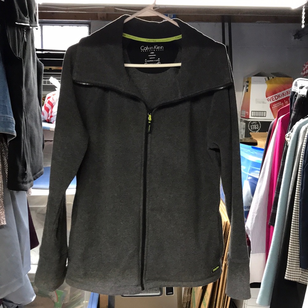 Grey fleece zip up jacket